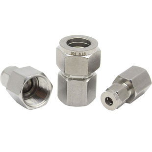 304不锈钢卡套接头直通内丝内螺纹316仪表气减压阀压力表脱脂接头