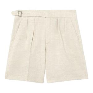 LoroPiana/诺悠翩雅男士休闲裤中高腰棉麻混纺丝绸内衬褶裥新款