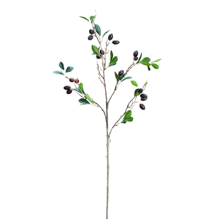 仿真油橄榄果树枝绿植假花落地果实花枝高端轻奢茶几桌面花束摆件