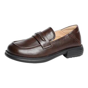 森达乐福鞋女款2025春新商场同款舒适沙发乐福单鞋XKW01AA5