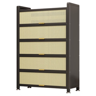 鞋柜钢制家用靠墙一体多功能碳钢鞋架入户玄关大容量落地防尘鞋架