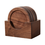 黑胡桃木实木杯垫子木质茶道茶杯垫托玻璃杯子垫家用咖啡杯隔热垫