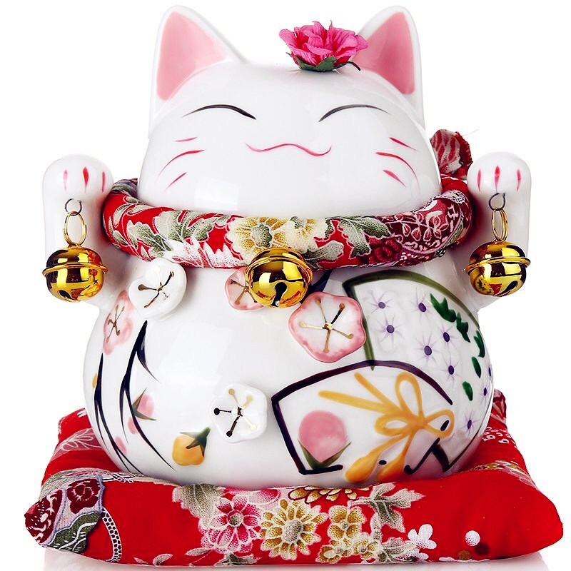 招财猫摆件 店铺开业大号日本招财猫储蓄罐红色开运创意礼物