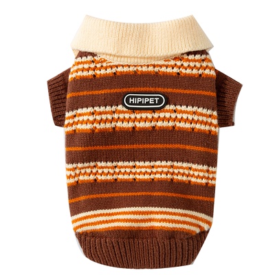 宠物毛衣新款经典撞色彩条