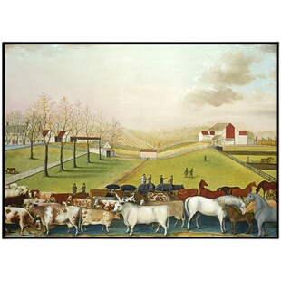 爱德华希克斯 康奈尔大学农场装饰画客厅新古典画布客厅酒吧挂画
