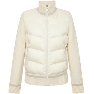 Hazzys哈吉斯针梭相拼保暖轻薄羽绒服女士秋冬季简约休闲外套