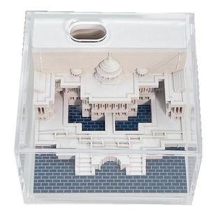 3D立体白宫便签本手撕本纸雕模型文创旅行纪念品送朋友生日礼物
