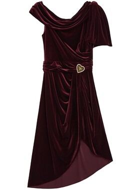 bebe女士气质千金风单肩不规则设计礼服裙451002