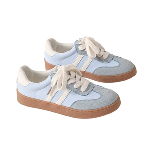 Semir女鞋蓝色德训鞋2025秋冬新款平底运动百搭小众休闲板鞋女款