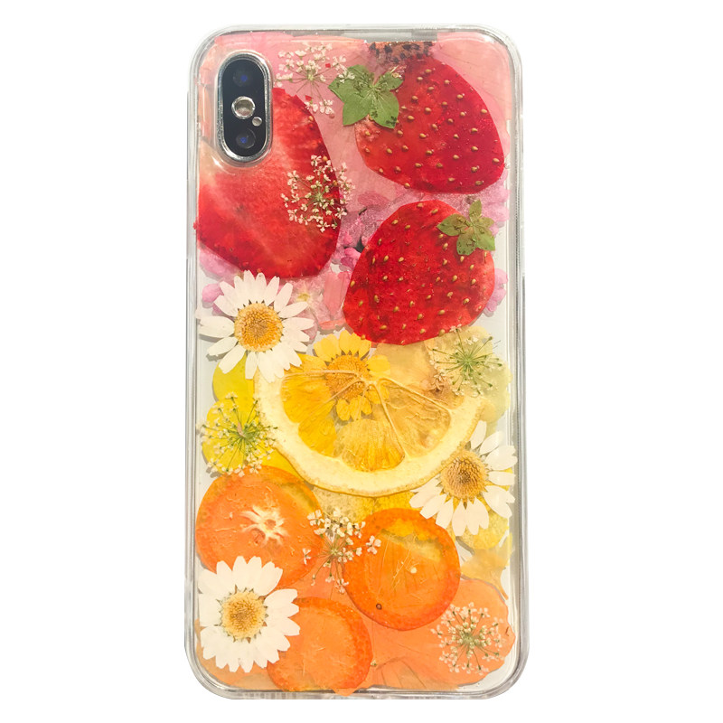 diy滴胶手机壳定制 夏日水果草莓标本手机壳 iPhone11/华为P40pro