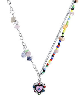 夏季彩色多巴胺串珠项链甜酷辣妹