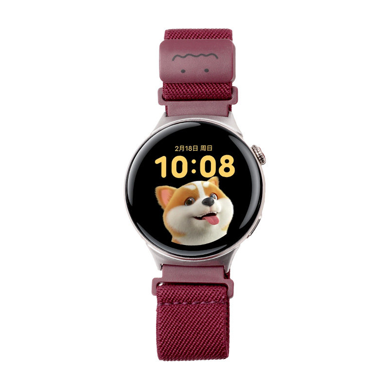 适用于vivowatch5手表带新款笑脸涂鸦iqoowatch5编织磁吸腕带智能vivo手表watch3个性透气替换表链配件男女
