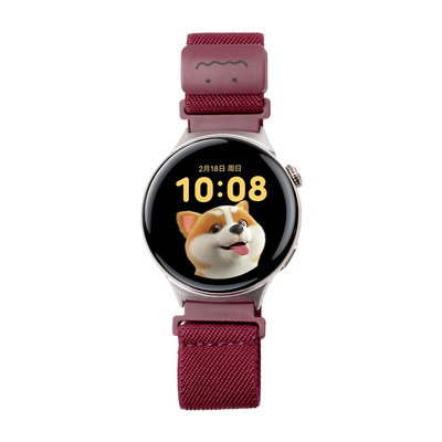 适用于vivowatch5手表带新款笑脸涂鸦iqoowatch5编织磁吸腕带智能vivo手表watch3个性透气替换表链配件男女