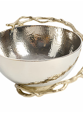 欧式轻奢金属绕枝手工收纳托盘