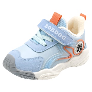 巴布豆学步鞋冬款加绒童鞋婴童棉鞋女小童鞋子宝宝阶段稳步运动鞋