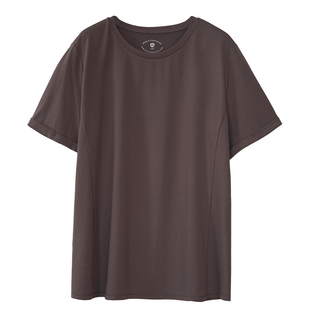 胖mm高品质短袖T恤木子理想大码女装夏季80支透气舒适200斤打底衫