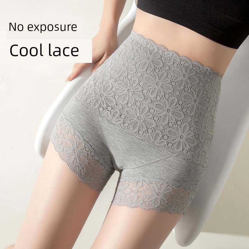 蕾丝高腰收腹裤女收小肚子2025新款安全裤内裤二合一防走光不卷边