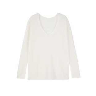 PRE PREWORKS盐系轻奢高级感V领马海毛羊毛慵懒廓形毛衣