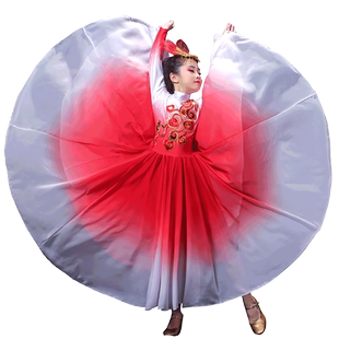 开场舞大摆裙元旦儿童演出服女灯火里的中国舞蹈合唱服装万疆古典