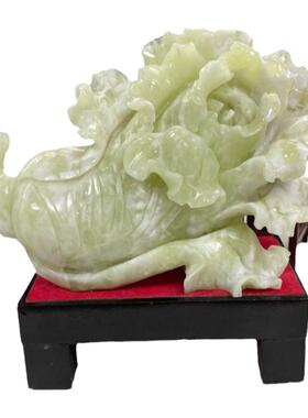 天然岫玉白菜摆件玉石 玉石白菜摆件 白菜玉石摆件 山水白菜 葫芦