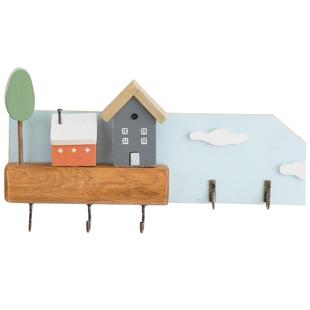 阿楹 可爱钥匙衣帽收纳架置物厨房玄关壁挂入户门口墙面装饰挂钩