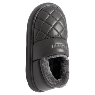 防水棉拖鞋男款冬季2026新款家居保暖外穿防滑皮面棉鞋女士包跟冬