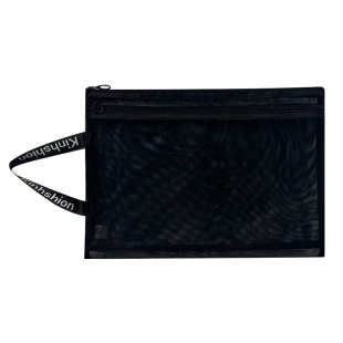 简约A4文件袋透明网纱尼龙手提A5收纳袋作业资料考试大容量学生用