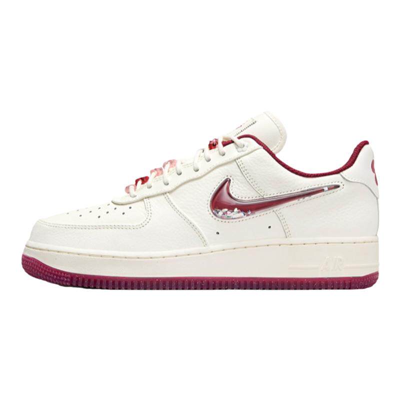 Nike Air Force 1 AF1空军一号女鞋情人节限量四钩白银女款板鞋