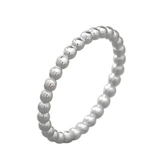 圆珠银戒指女925纯银珠子简约细戒指学生食指中指ins小众设计闭口