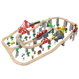 EDWONE木质轨道小火车电动采矿大冒险轨道车玩具儿童益智生日礼物