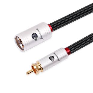 JIB德国蟒蛇hifi发烧级4N无氧铜莲花头RCA转卡侬公卡农头信号音频线前后级功放CD接功放双层屏蔽镀金头BB116