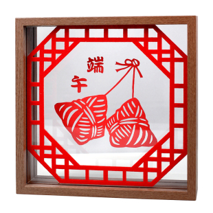 非遗手工diy剪纸画粽子赛龙舟老年人制作沙龙活动民俗作品端午节