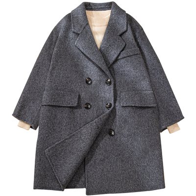 儿童双面羊绒大衣男女童毛呢外套