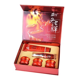 正品笑影冬虫夏草二合一套装补水保湿提亮美容养颜霜护肤品早晚霜