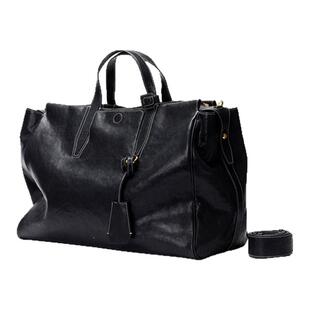 LUMANNIQI旅行托特包植鞣皮单肩手提斜挎大容量公文波士顿电脑包