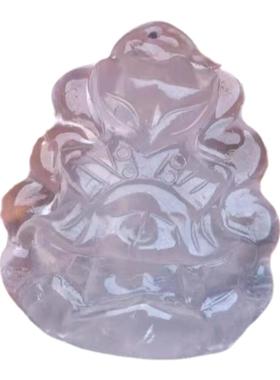 天然粉晶九尾狐桃花爱情吊坠