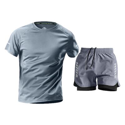 健身衣服男马拉松跑步运动套装专业装备夏季专用短袖短裤速干训练