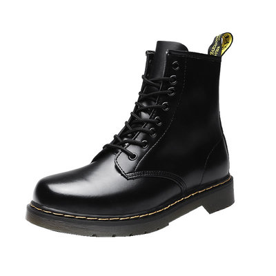 英伦牛皮马丁靴内增高12cm中帮靴