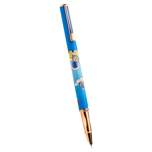 罗氏热敏可擦金属钢笔小学生专用0.38暗尖3-6年级练字书写正姿卡通儿童男孩不可擦墨囊钢笔送礼套装刻名字