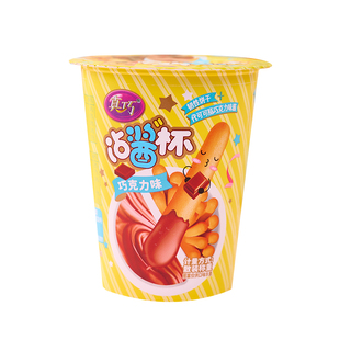 真巧草莓味巧克力味沾蘸酱杯手指棒棒饼干条儿童休闲怀旧小零食品