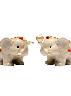 铜工艺品大象摆件《平安如意》客厅桌面办公室家居装饰品节日礼物