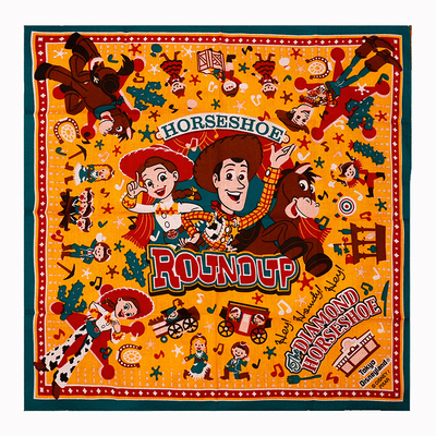 春夏卡通美式复古男女印花领巾