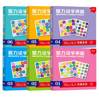 儿童识字磁力拼图书认字板