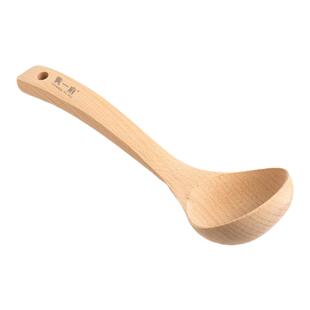 黄一府长柄榉木汤勺家用盛汤木勺火锅勺耐高温加厚木柄锅铲带钩勺