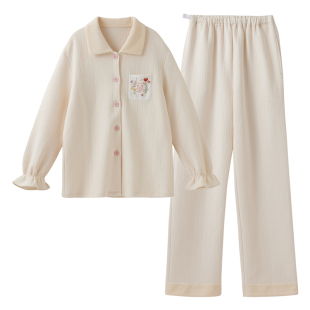 嫚熙秋冬空气棉月子服孕妇加厚夹棉睡衣产妇保暖哺乳家居服套装