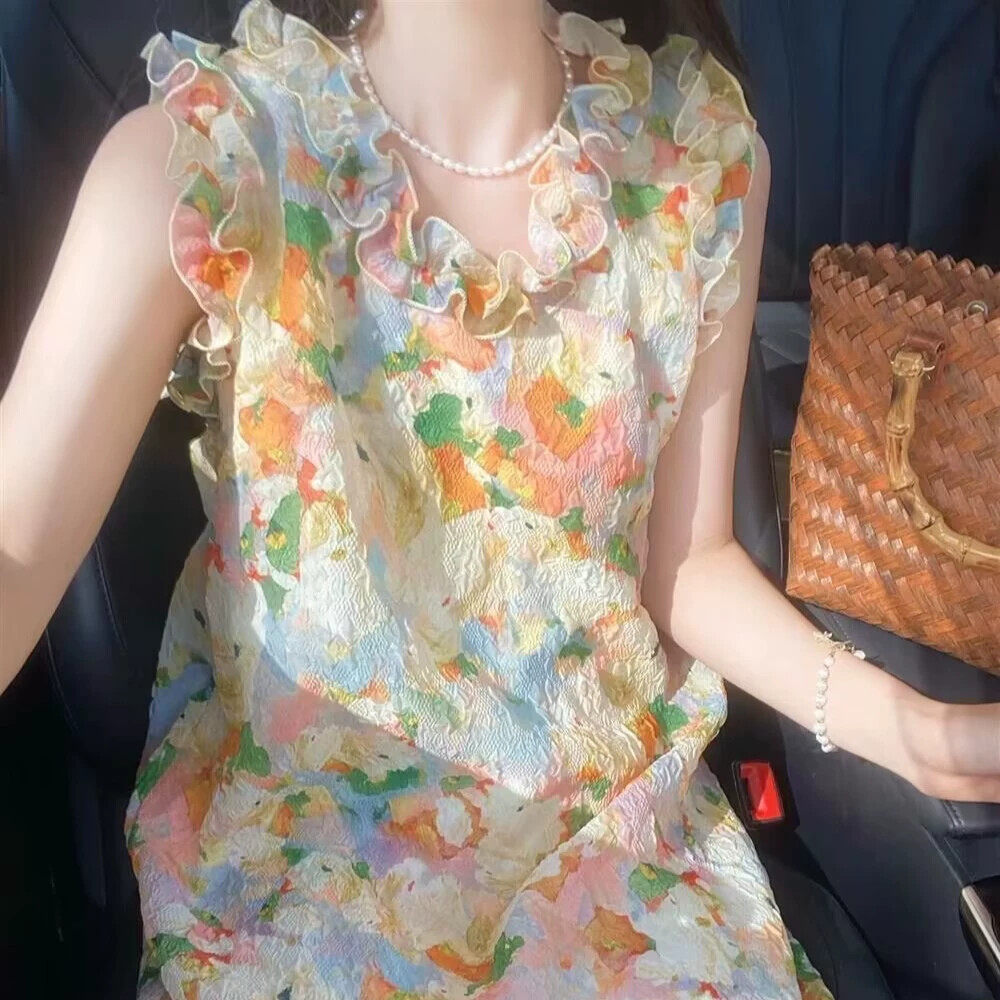 夏娃的女装清仓捡漏~奥特莱斯撤柜大牌欧货小清新彩色印花木耳边