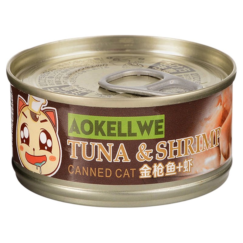 澳可维猫零食猫罐头80g/罐猫湿粮金枪鱼肉猫罐成幼猫零食5罐包邮