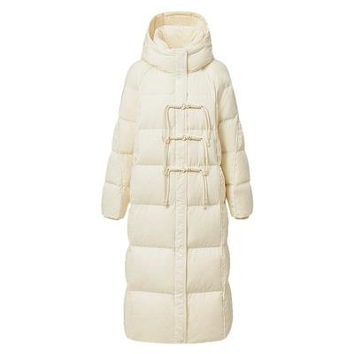 VGRASS流苏盘扣插肩袖长款羽绒服