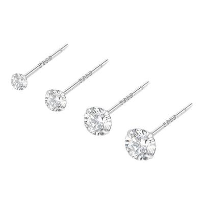 Lnieer999纯银养耳洞钻石耳钉女