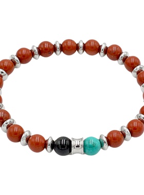 天然红石新中式复古原创手链